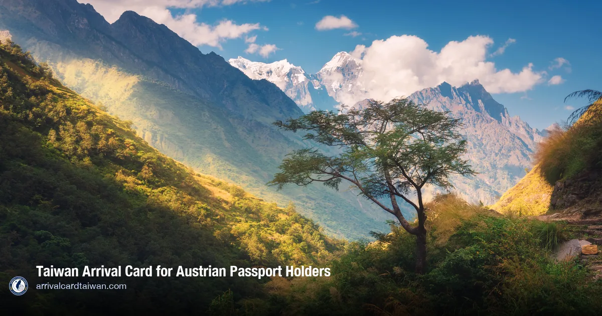Taiwan Arrival Card for Austrian Citizens