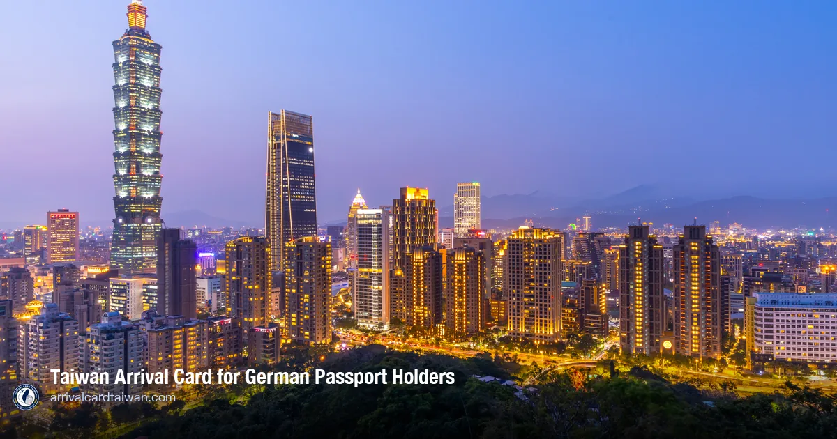 Taiwan Arrival Card for German Citizens