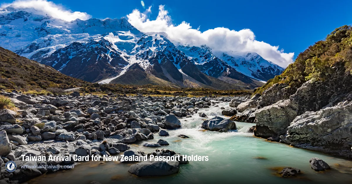Taiwan Arrival Card for New Zealand Citizens